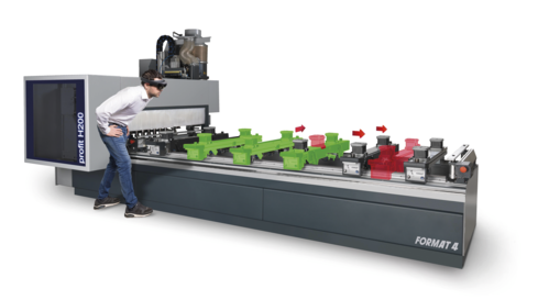 CNC Bearbeitungszentrum profit H200 AR-Brille Format4 Felder Group Holzbearbeitung