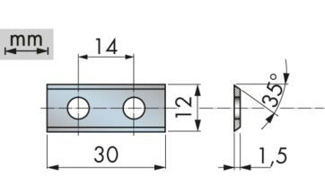 Wendeplatte | HW | Breite 12 mm | Freiwinkel 35 °