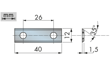 Plaquette réversible | HW | Largeur 12 mm | Angle de dégagement 35°