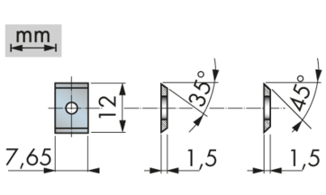 Omkeermessen | Breedte 12 mm