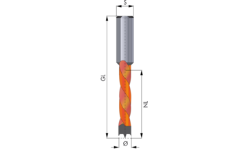 Dowel drill bit total length 57.5 mm