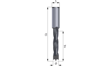 Dowel drill bit total length 57.5 mm