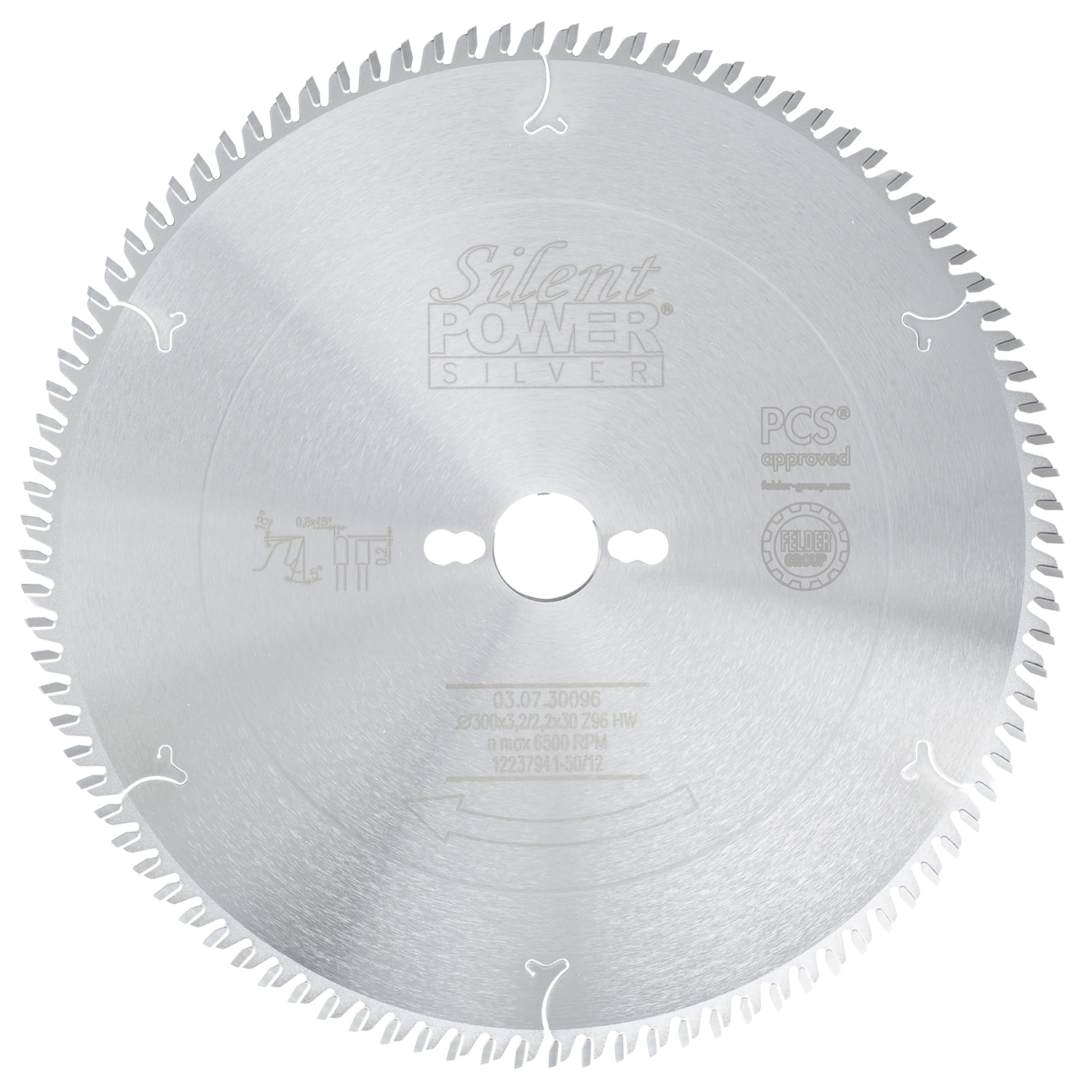 HW Trapezoidal Flat Tooth Silent-Power® Silver Ø 300 mm | 96 teeth