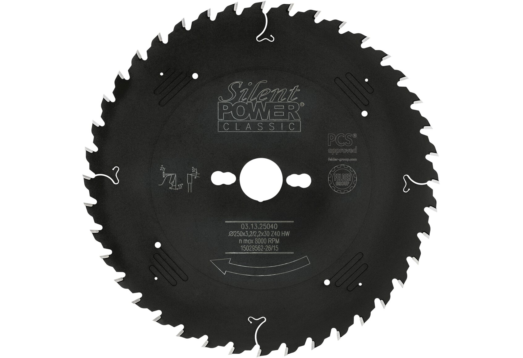 HW Universal Saw Blade Silent-Power® Classic Ø 250 mm | 40 teeth ...